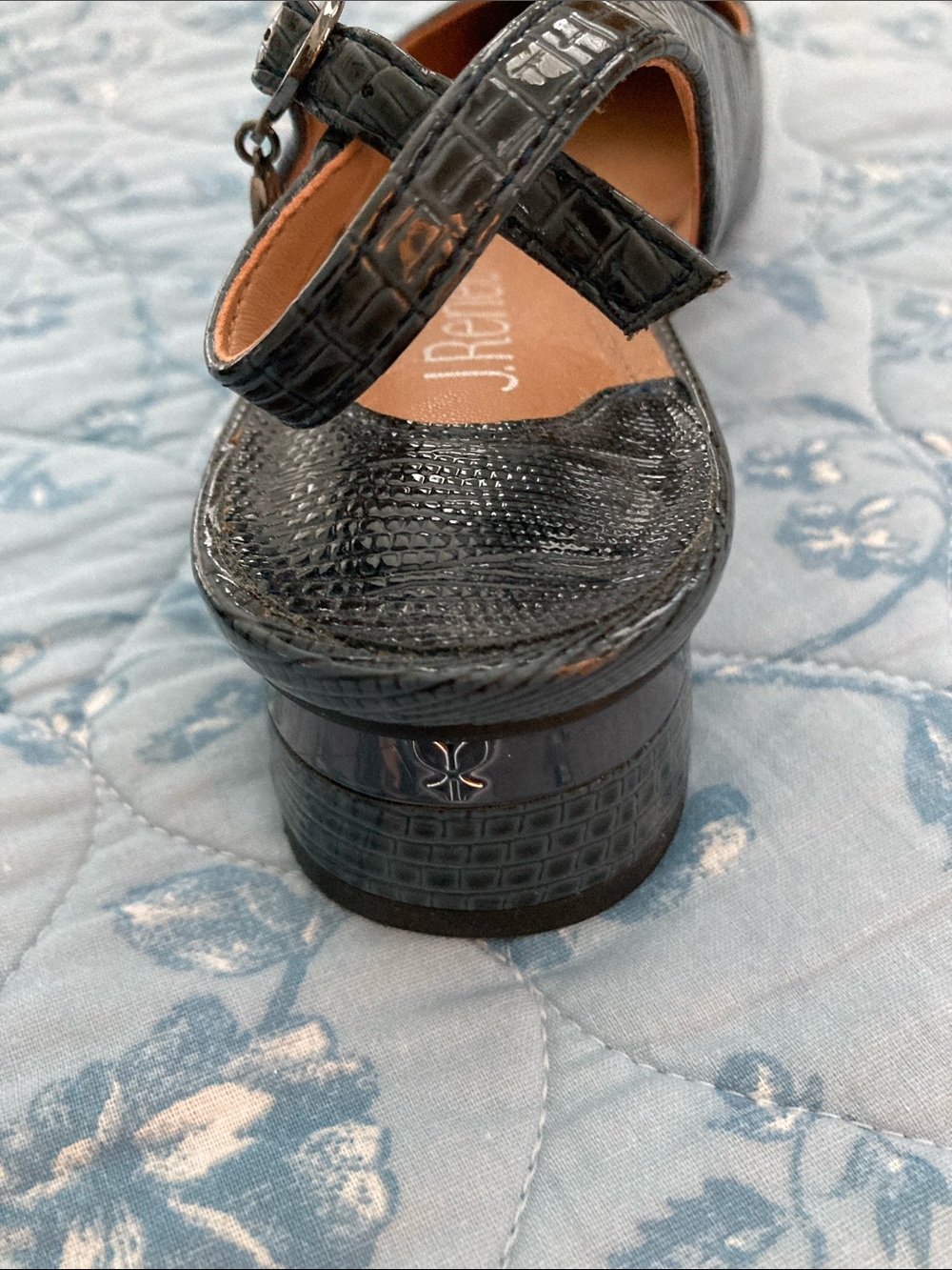 J.Reneé Black Croc-Embossed Slingback Flats - Picture 6 of 6